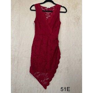 Urban Outfitters Kimchi Blue Red Lace Bodycon Dress‎ Sz Small Made In USA